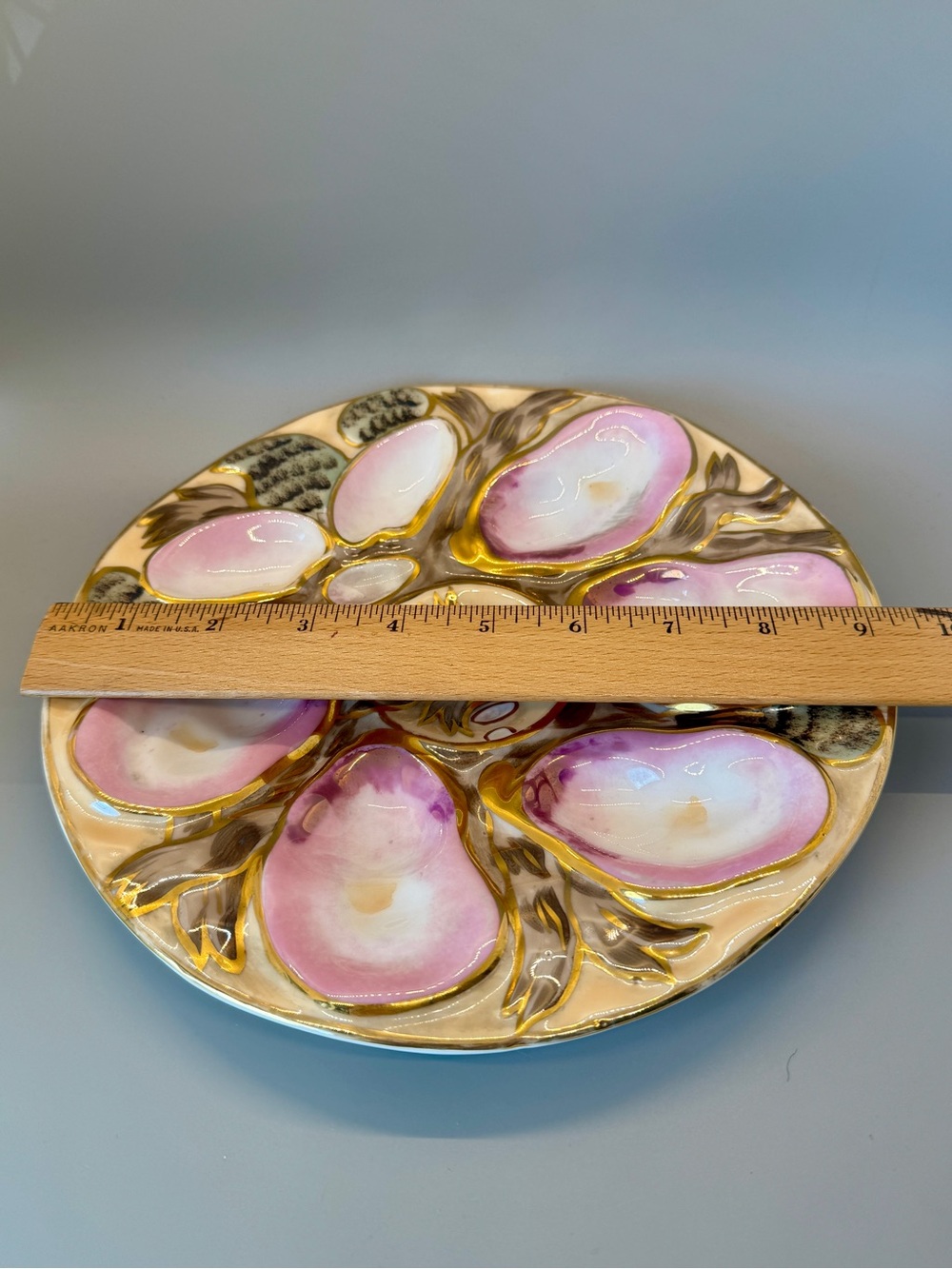 EUC Vintage Antique Carl Tielsch & Co Oyster Plate with turkey pattern - Picture 9 of 9